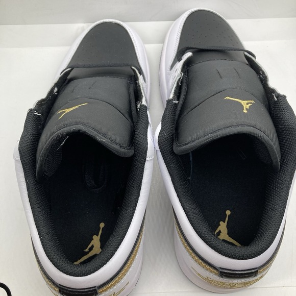 Nike Air Jordan 1 Low Men Size 10.5 Gold Swoosh Shoes Sneakers 553558-172 - Picture 10 of 10